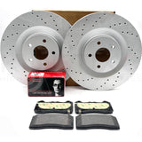 FOR FORD FOCUS RS MK3 DRILLED FRONT REAR BRAKE DISCS MINTEX BREMBO PADS 350/302