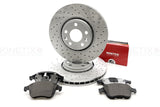 FOR CLIO SPORT 1.6 RS TROPHY FRONT PERFORMANCE DRILLED BRAKE DISCS MINTEX PADS