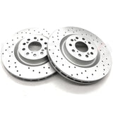 FOR HONDA CIVIC TYPE R FK 2.0 CROSS DRILLED FRONT REAR BRAKE DISCS 350mm 296mm