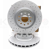 FOR HONDA CIVIC 2.0 TYPE R FK FK2 FRONT BRAKE DISCS PERFORMANCE DRILLED 350MM