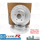 FOR HONDA CIVIC TYPE R FK 2.0 CROSS DRILLED FRONT REAR BRAKE DISCS 350mm 296mm