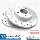 FOR HONDA CIVIC TYPE R FK 2.0 CROSS DRILLED FRONT REAR BRAKE DISCS 350mm 296mm