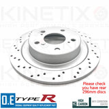 FOR HONDA CIVIC TYPE R FK 2.0 CROSS DRILLED FRONT REAR BRAKE DISCS 350mm 296mm