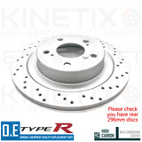 FOR HONDA CIVIC TYPE R FK 2.0 CROSS DRILLED FRONT REAR BRAKE DISCS 350mm 296mm