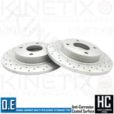 FOR FORD FIESTA 1.1 Ti-VCT CROSS DRILLED REAR BRAKE DISCS PAIR 253mm SOLID TYPE