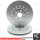 FOR MASERATI QUATTROPORTE 2012- FRONT DRILLED BRAKE DISCS APEC PADS SENSOR 360mm