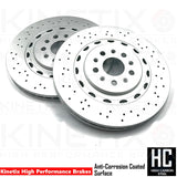 FOR MASERATI GHIBLI 2013- FRONT DRILLED BRAKE DISCS APEC PADS SENSOR 360mm