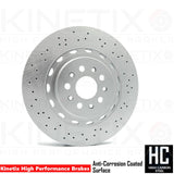 FOR MASERATI GHIBLI 2013- FRONT DRILLED BRAKE DISCS APEC PADS SENSOR 360mm