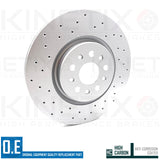 FOR MASERATI GHIBLI QUATTROPORTE DRILLED FRONT BRAKE DISCS PAIR 345mm *4 POT*