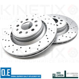 FOR MASERATI LEVANTE 3.8 GTS Q4 (M161) CROSS DRILLED REAR BRAKE DISCS PAIR 330mm