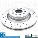 FOR MASERATI LEVANTE GHIBLI QUATTROPORTE DRILLED REAR BRAKE DISCS PAIR 330mm