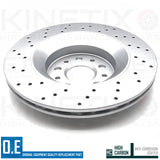 FOR MASERATI LEVANTE GHIBLI QUATTROPORTE DRILLED REAR BRAKE DISCS PAIR 330mm