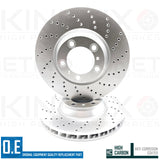 FOR PORSCHE CAYENNE PANAMERA CROSS DRILLED FRONT BRAKE DISCS PAIR 350mm