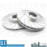 FOR PORSCHE CAYENNE 2.9 S (9Y) 2017- CROSS DRILLED FRONT BRAKE DISCS PAIR 350mm