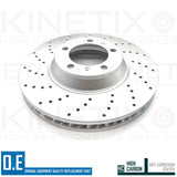 FOR PORSCHE CAYENNE 2.9 S (9Y) 2017- CROSS DRILLED FRONT BRAKE DISCS PAIR 350mm