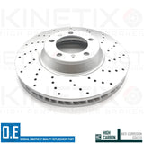 FOR PORSCHE CAYENNE 2.9 S (9Y) 2017- CROSS DRILLED FRONT BRAKE DISCS PAIR 350mm