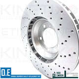 FOR PORSCHE CAYENNE PANAMERA CROSS DRILLED FRONT BRAKE DISCS PAIR 350mm