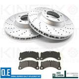 FOR PORSCHE PANAMERA 3.0 CROSS DRILLED FRONT PERFORMANCE BRAKE DISCS PADS 350mm