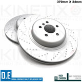 FOR BMW M 850i G14 G15 G16 CROSS DIMPLED REAR BRAKE DISCS PAIR 370mm