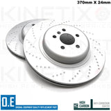 FOR BMW 840i G14 G15 G16 M SPORT CROSS DIMPLED REAR BRAKE DISCS PAIR 370mm