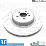 FOR BMW X5 30i G05 M SPORT CROSS DIMPLED REAR BRAKE DISCS PAIR 370mm