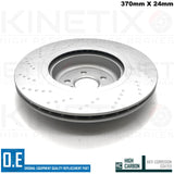 FOR BMW 745e Le G11 G12 M SPORT CROSS DIMPLED REAR BRAKE DISCS PAIR 370mm
