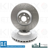 FOR MERCEDES S 350 AMG FRONT DRILLED HIGH CARBON BRAKE DISCS PAIR 370mm