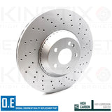 FOR MERCEDES S 350 AMG FRONT DRILLED HIGH CARBON BRAKE DISCS PAIR 370mm