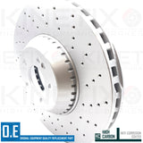 FOR MERCEDES S 350 AMG FRONT DRILLED HIGH CARBON BRAKE DISCS PAIR 370mm