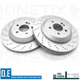 FOR MERCEDES S-CLASS S500 W222 REAR CROSS DRILLED BRAKE DISCS PAIR 320mm