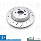 FOR MERCEDES S-CLASS S500 W222 REAR CROSS DRILLED BRAKE DISCS PAIR 320mm