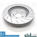 FOR MERCEDES S-CLASS S300 W222 REAR CROSS DRILLED BRAKE DISCS PAIR 320mm