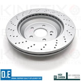 FOR MERCEDES S-CLASS S320 W222 REAR CROSS DRILLED BRAKE DISCS PAIR 320mm