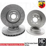 FOR ABARTH 500 COMPETIZIONE FRONT REAR DRILLED BRAKE DISCS 305mm 240mm
