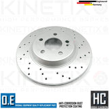 FOR MERCEDES E220d AMG SPORT DRILLED REAR BRAKE DISCS PADS SENSOR 300mm