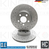 FOR BMW 220d 220i 320d 320i 420d 420i DRILLED FRONT BRAKE DISCS PAIR 307mm