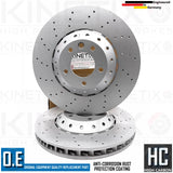 FOR PORSCHE CAYENNE 4.8 Turbo 2010- FRONT LEFT RIGHT DRILLED BRAKE DISCS 390mm