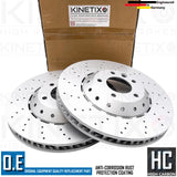 FOR PORSCHE CAYENNE 4.8 Turbo S FRONT LEFT RIGHT DRILLED BRAKE DISCS 390mm