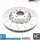 FOR PORSCHE CAYENNE 4.8 Turbo S FRONT LEFT RIGHT DRILLED BRAKE DISCS 390mm