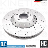 FOR PORSCHE CAYENNE 4.8 Turbo S FRONT LEFT RIGHT DRILLED BRAKE DISCS 390mm