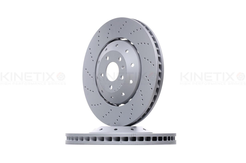 FOR AUDI RS6 QUATTRO C6 FRONT CROSS DRILLED BRAKE DISCS PAIR 390mm 4F0615301L