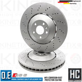 FOR AUDI RS6 QUATTRO C6 FRONT CROSS DRILLED BRAKE DISCS PAIR 390mm 4F0615301L