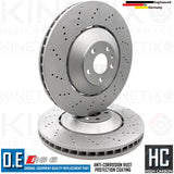 FOR AUDI RS6 QUATTRO C6 FRONT CROSS DRILLED BRAKE DISCS PAIR 390mm 4F0615301L