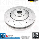 FOR AUDI RS6 QUATTRO C6 FRONT CROSS DRILLED BRAKE DISCS PAIR 390mm 4F0615301L