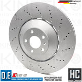 FOR AUDI RS6 QUATTRO C6 FRONT CROSS DRILLED BRAKE DISCS PAIR 390mm 4F0615301L