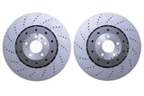 FOR AUDI RS6 QUATTRO C6 FRONT CROSS DRILLED BRAKE DISCS PAIR 390mm 4F0615301L