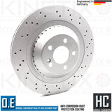 FOR MERCEDES S-CLASS S350d AMG DRILLED REAR BRAKE DICS PAIR 340mm A2224200672