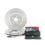 FOR MINI CLUBMAN F54 John Cooper Works 19- DRILLED FRONT BRAKE DISCS PADS 360mm