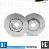 FOR AUDI A8 3.0 TFSI QUATTRO FRONT CROSS DRILLED PERFORMANCE BRAKE DISCS 356mm