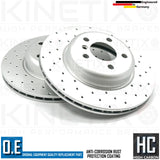 FOR BMW 5 SERIES F10 F11 M SPORT CROSS DRILLED FRONT BRAKE DISCS PAIR 330mm